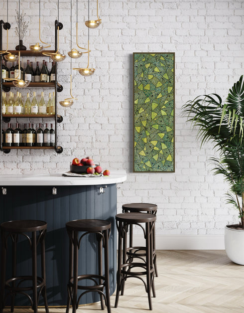 Green Gold Sardines | Framed Giclee Print on Canvas